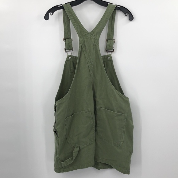 Aeropostale Solid Twill Skirtall Size L Bob Overall Carpenter Style Skirt Jumper - Picture 8 of 16